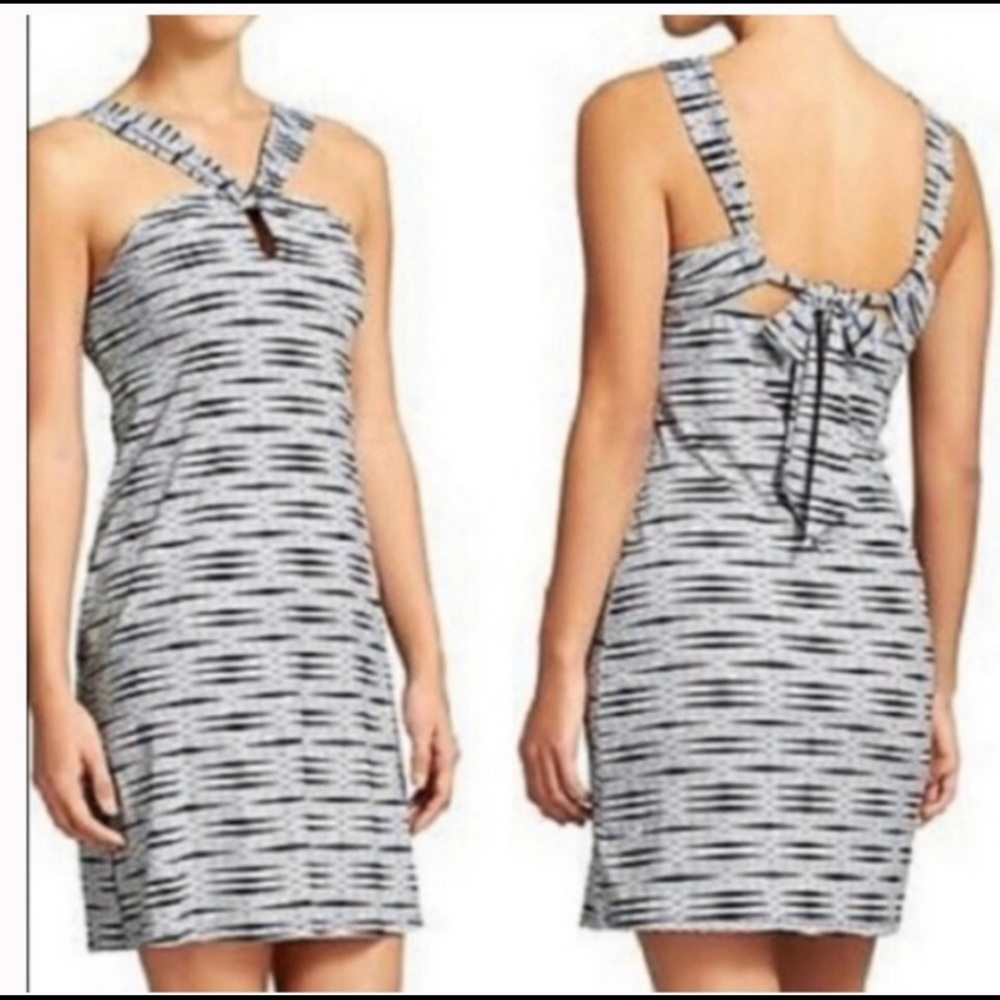 Athleta Kiki Swim Dress Black White Print Size S